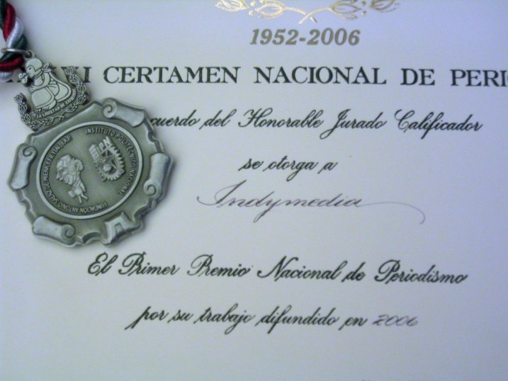 Certamen Nacional de Periodismo. Diciembre de 2006